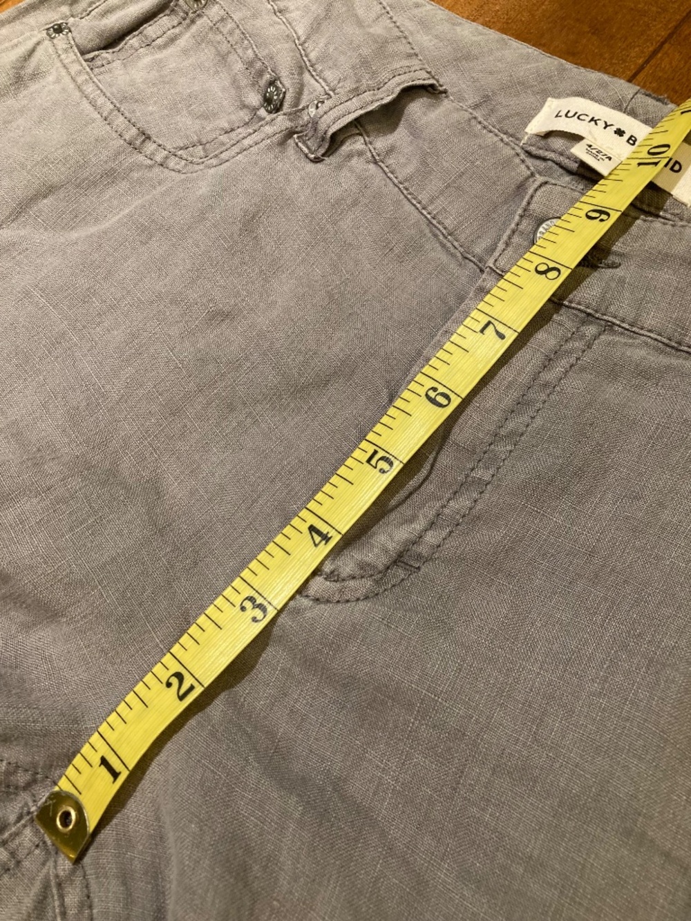 100% linen Lucky Brand gray wide leg pants - Picture 6 of 8